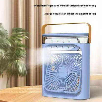 3-in-1 Portable AC Fan & Humidifier – USB Powered, Low Noise, LED Light
