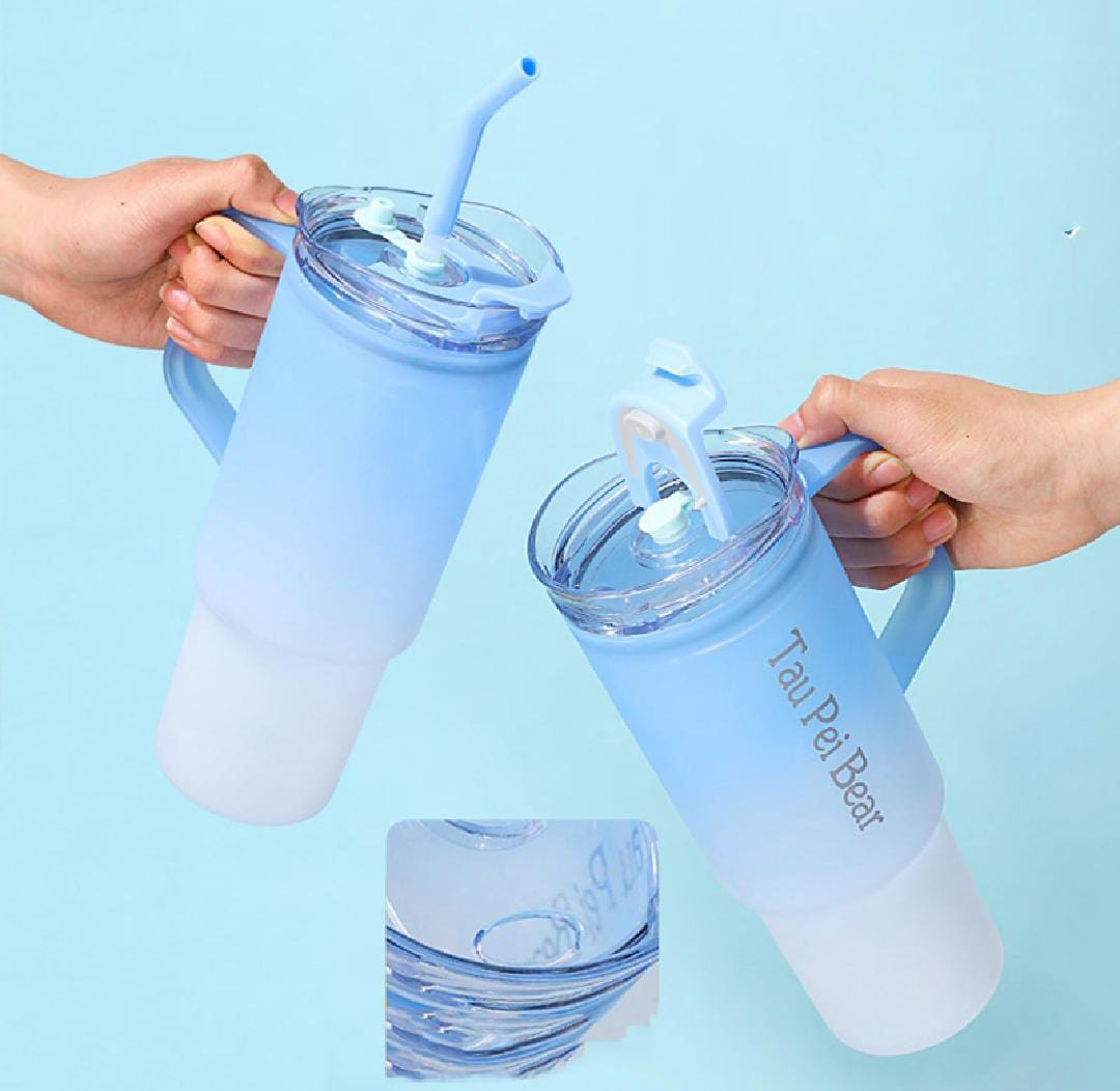 3-Piece Insulated Tumbler Set with Handle & Straw